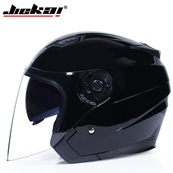 JIEKAI Motorcycle Helmets Electric Bicycle Helmet Open Face Dual Lens Visors Men Women Summer Scooter Motorbike Moto Bike Helmet - ecommuterscooter